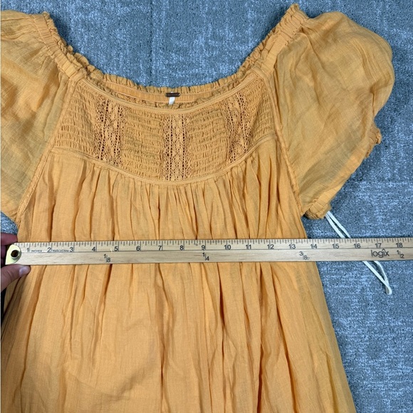 Free People La Mer Romper Dress Women's XS Mini Puff Sleeves Boho Festival - Picture 2 of 7